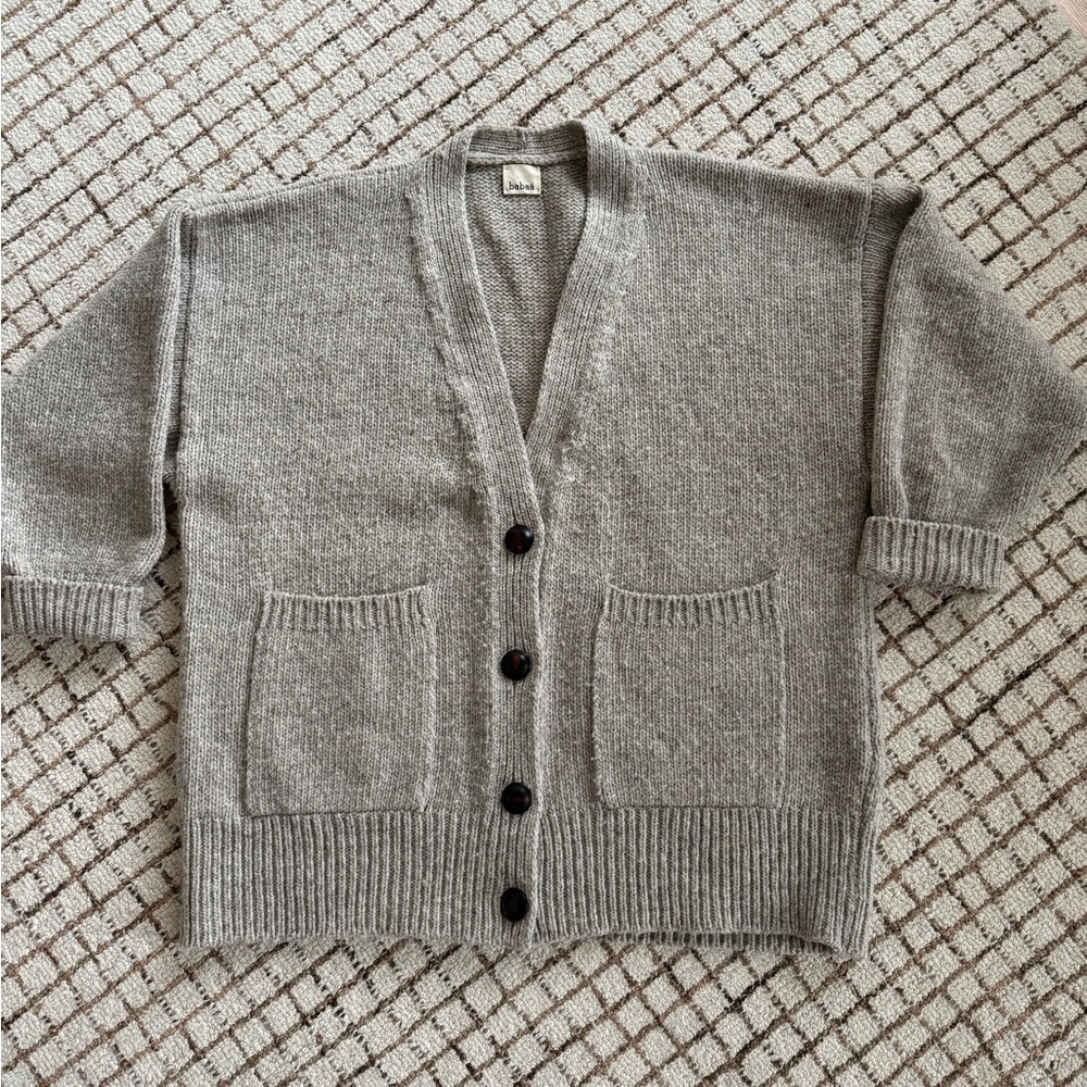 Babaa Coat No17 Mist Wool Sweater Cardigan